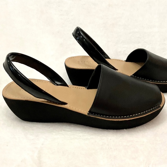 Black KENNETH COLE REACTION Open Toe Comfort Slingback Platform Sandal Sz 7 - Picture 14 of 14